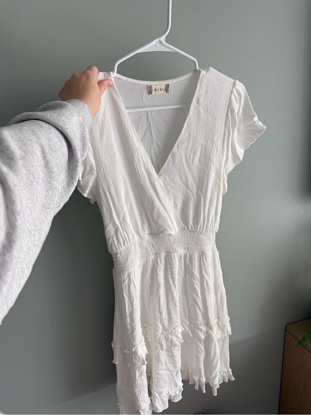 Altar’d State White V-Neck Ruffled Summer Dress